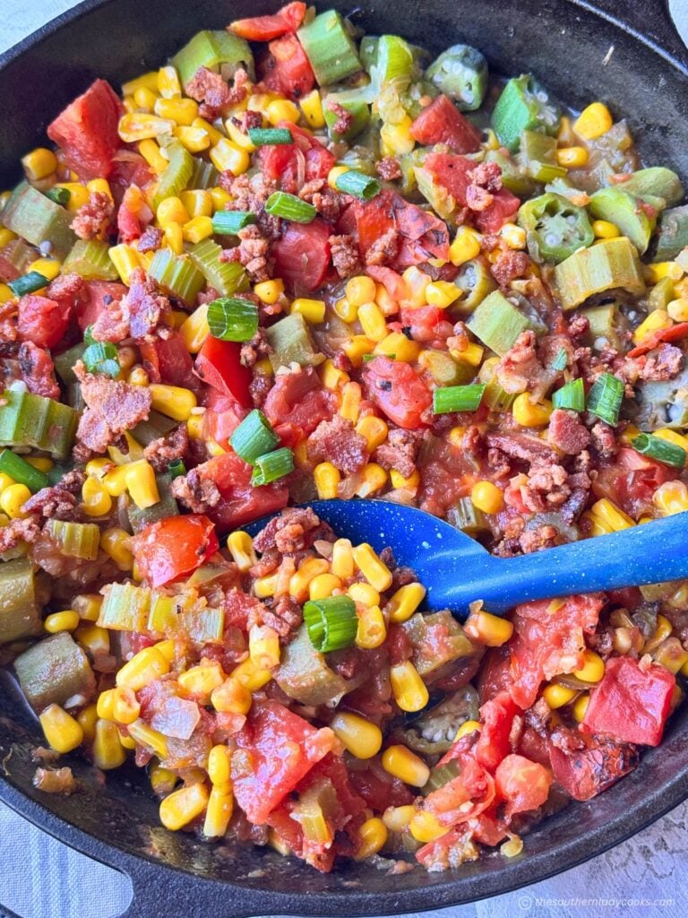 Corn, Okra and Tomato Skillet