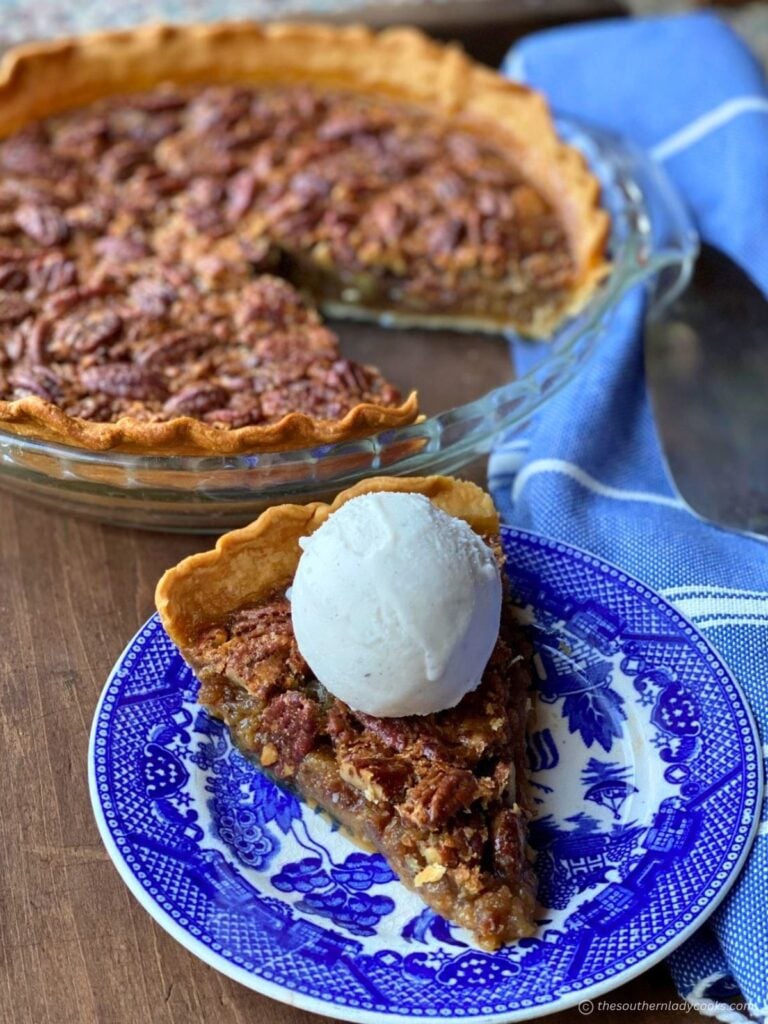 Pecan pie made with maple syrup