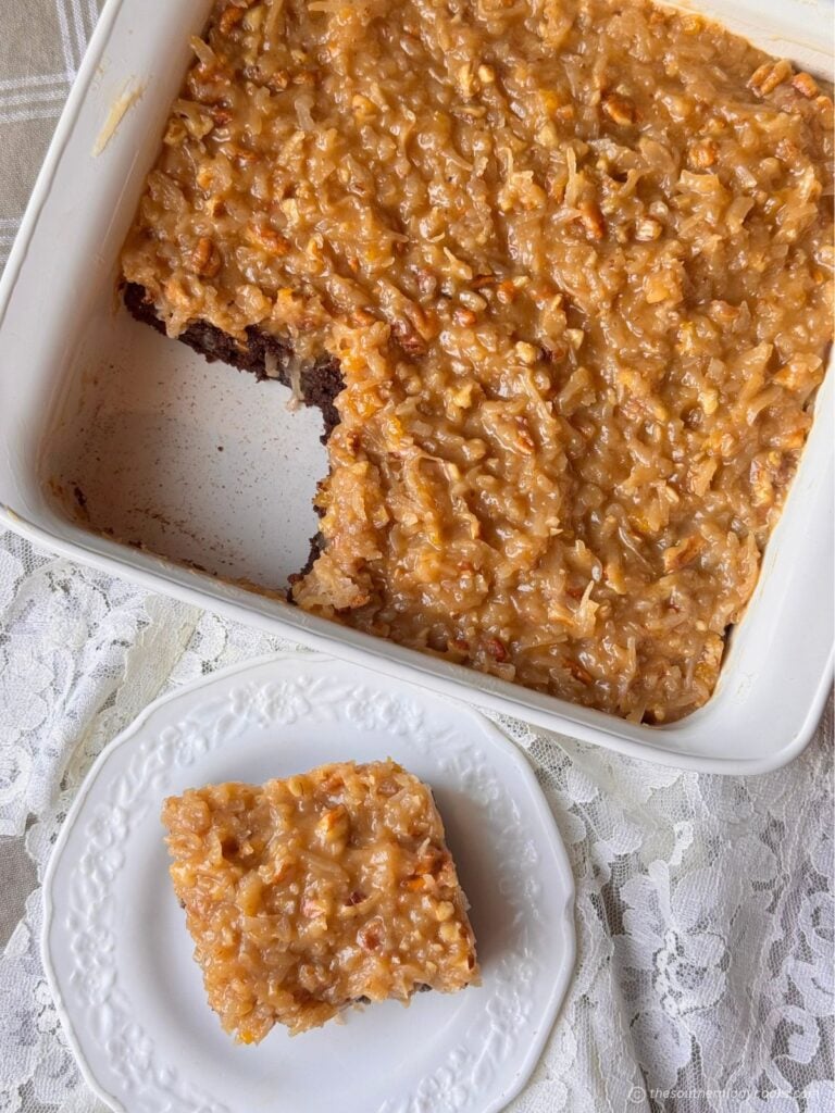 German Chocolate Brownies on a plate.